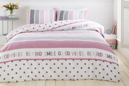 Happy Thoughts Duvet Set - Pink/Grey or Multi!