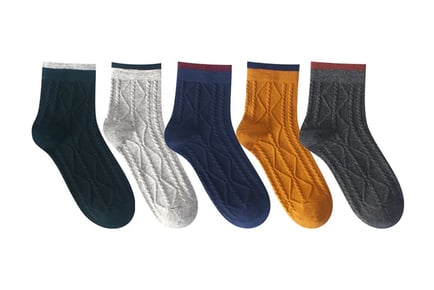Men Cotton Solid Colour Socks - 5 Pack!
