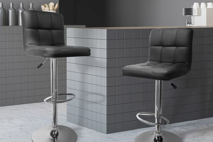 Black: An Alivio set of two adjustable swivel bar stools