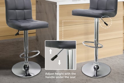 Black: An Alivio set of two adjustable swivel bar stools