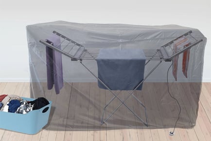 Heated Winged Airer With Insulating Cover: A Winged Heated Clothes Airer With Cover