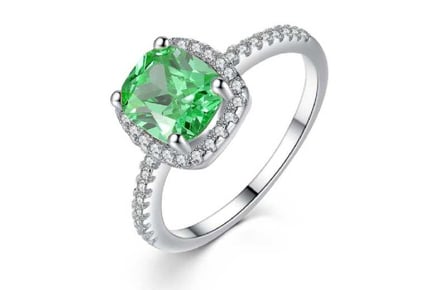 Green Crystal Ring and Earrings Set