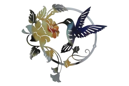 Metal Hummingbird Wall Art - Yellow, Brown or Red!