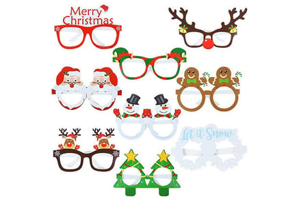 9-Piece Set Of Christmas Themed Glasses