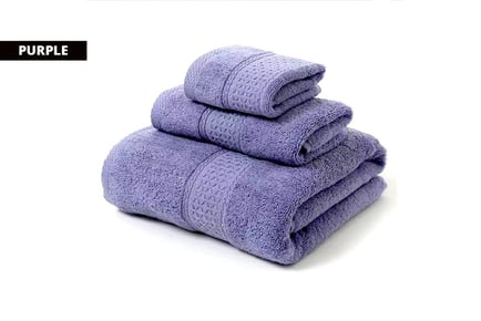 3-Piece Cotton Towel Set - 7 Colours!