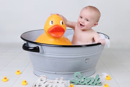Baby Bubble Bath Photoshoot - 4 Prints Or Large Canvas Option