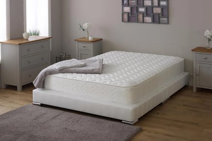 White Zig Zag Memory Fibre Foam Sprung Mattress - 5 Sizes!