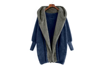 Women's Fluffy Jacket With Hood - 5 Colours & UK Sizes 8-16