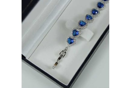 Heart Cut Blue Sapphire Cluster Bracelet