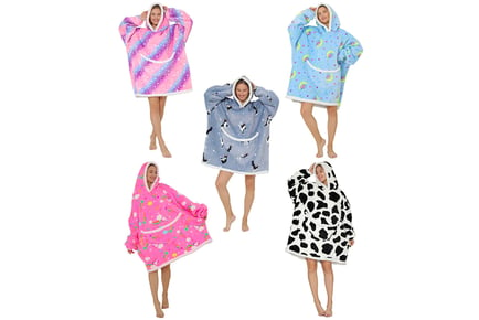 Printed Kid's & Adult's Hooded Blanket - 5 Designs Available