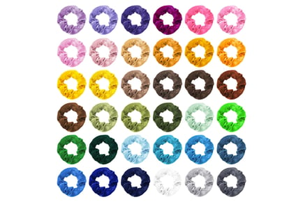 Velvet Elastic Scrunchies - 36 Pieces!