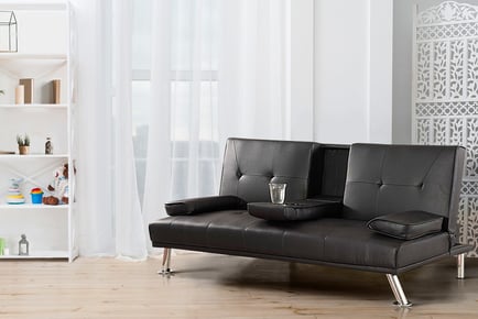 Faux Leather Cinema Sofa Bed - Cream or Black!