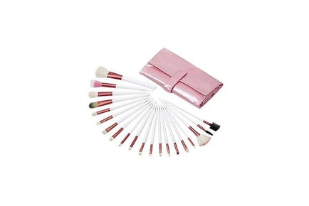 20pc Brush Set in Pink Pouch