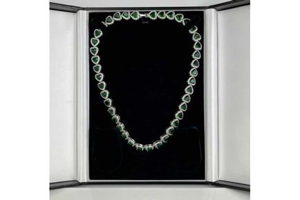 Emerald Clustered Heart Cut Necklace