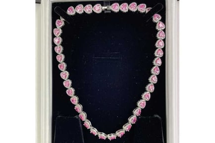 Pink Tourmaline Heart Cut Necklace