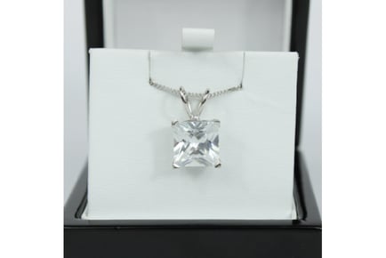 Princess Square Cut Pendant Necklace