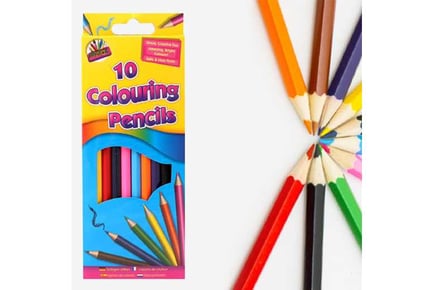 10 Full Size Coloured Pencils
