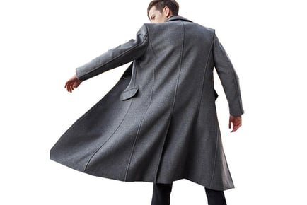 Men's Long Overcoat - Black, Grey or Khaki