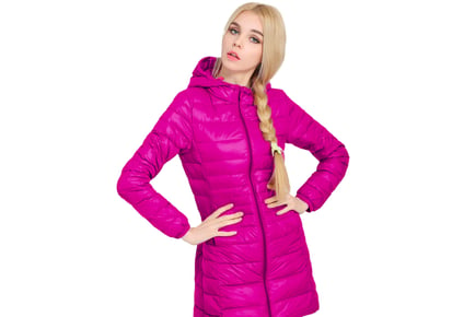 Women's Light Long Hooded Puffer Jacket - 6 Colours!