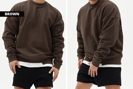 Men's Oversized Sweatshirt - Black, Cream, Grey, Brown & Khaki