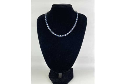 Oval Cut Blue Sapphire Necklace