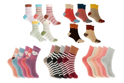 Women's Wool-Blend Thick Socks - 5 Pairs!