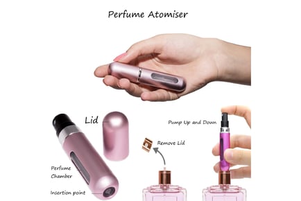 3 or 5 Refillable Perfume Atomiser Spray