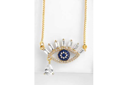 Blue Eye Necklace in Gold Tone-Xmas Box