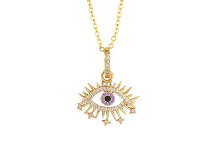 Diamond Eye Necklace in Gold-Xmas Box