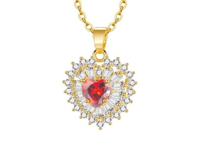 Heart-Shaped Gold Necklace - Xmas Box