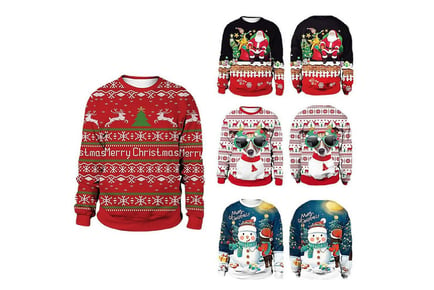 Printed Christmas Sweater - 4 Design Options