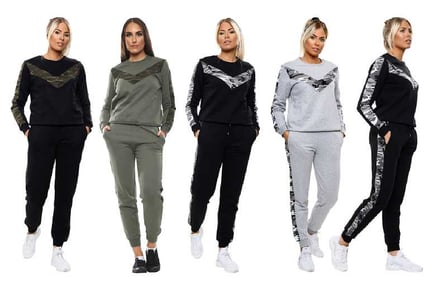 Camouflage Print Side Panel Tracksuit