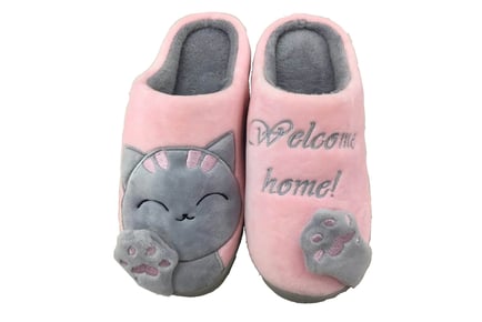 Women's Cartoon Cat Slippers - 4 Colour Options