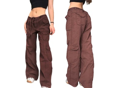 Women's Casual Combat Trousers - Camel, Black, Grey