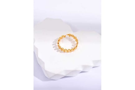 Leaf Design Wrap Cuff Open Ring in Gold