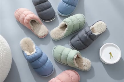 Warm Cotton Slippers - Pink, Blue, Green, Grey