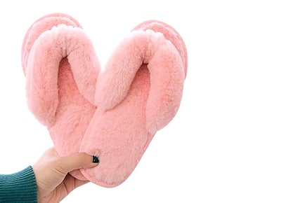 Women's Fluffy Slippers - White, Pink, Black or Grey