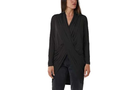 ASYMMETRIC DRAPED LONG SLEEVE TOP