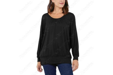 Cross Back Detail Batwing Sleeve Top