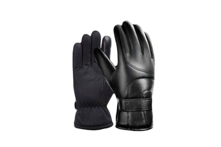 Men's Leather Winter Touch Screen Gloves - Black, Brown or Red!