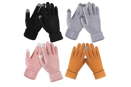 Women's Winter Touchscreen Gloves - 2 Pairs