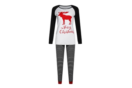 Women's 'Merry Christmas' Pyjamas with Candy Cane Trousers!