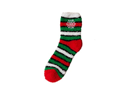 Christmas Fleece Slipper Socks with Decoration!