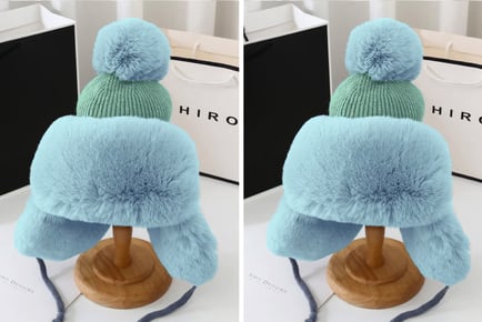 Knitted Plush Pompom Hat - 6 Colours