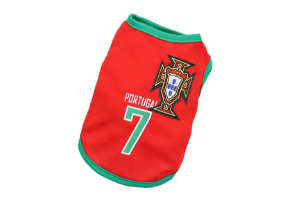 Dog Football Kit Costume - Brazil, Spain, Portugal & More