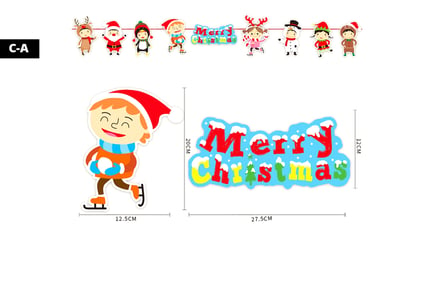 Christmas Bunting Flags Decoration - 2 Designs