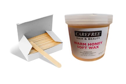 Waxing Warm Honey Wax with 100 Spatulas