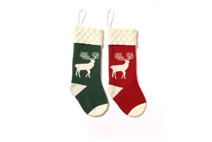Knitted Christmas Stocking - 2 Colours