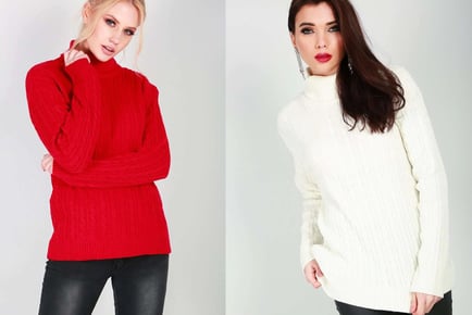 Roll Neck Cable Knit Jumper