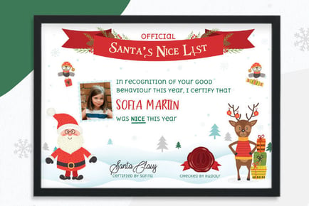 Personalised Santa Letter & Nice List Certificate!